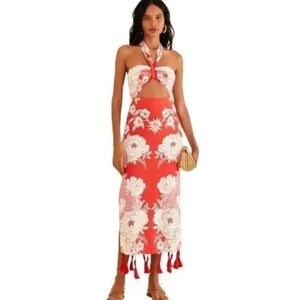 Farm Rio Halter Neck Midi Dress